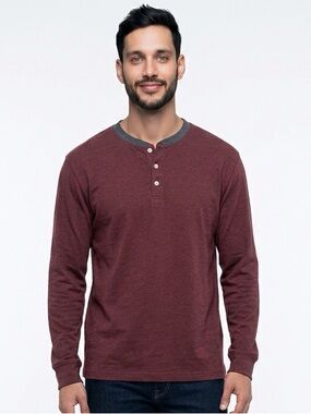 Nautica Men's Red Long Sleeve Henley‎ Pajama Top Size L